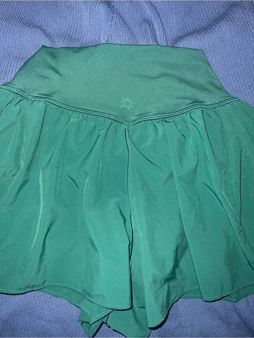aerie teal active shorts with pockets and inner liner